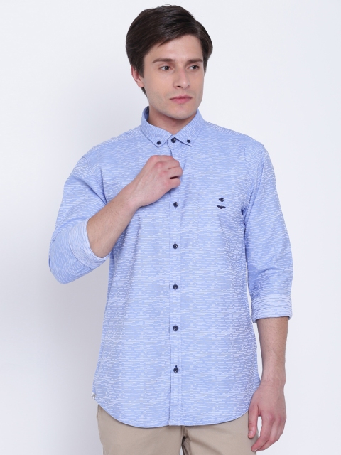 

Park Avenue Men Blue Regular Fit Self-Design Casual Shirt