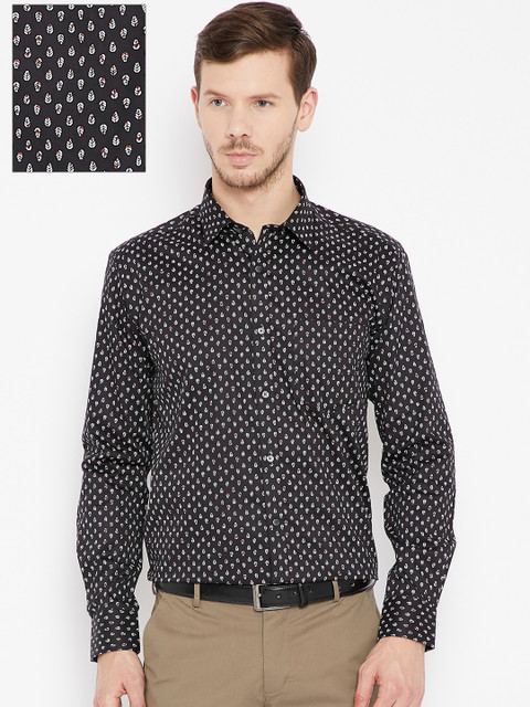 

Park Avenue Men Black & White Slim Fit Printed Formal Shirt