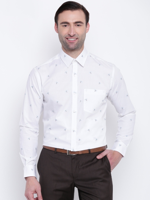 

Park Avenue Men Off-White Slim Fit Self-Design Semiformal Shirt