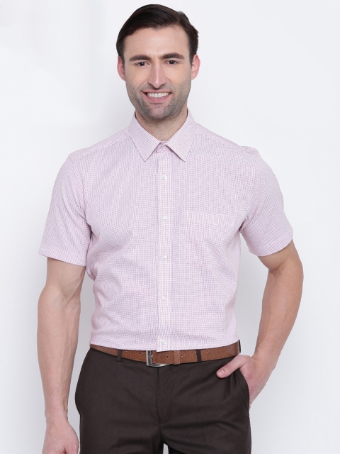 

Park Avenue Men White & Red Regular Fit Self Design Semiformal Shirt
