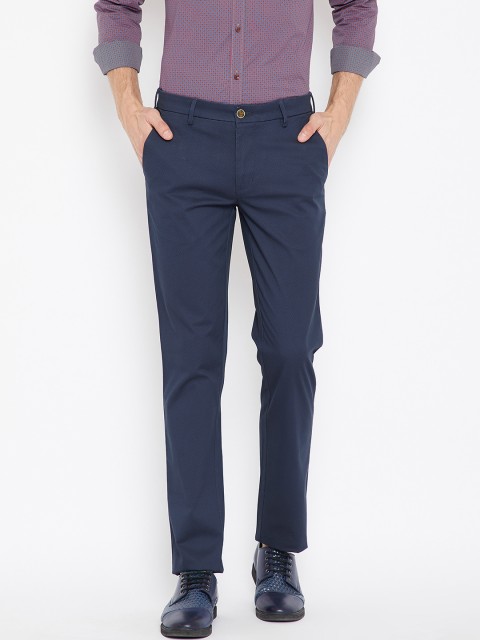 

Park Avenue Men Navy Blue Regular Fit Printed Chinos