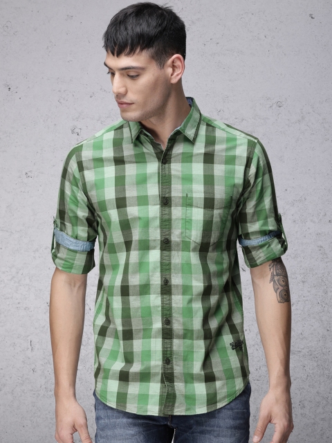 

Ecko Unltd Men Green Slim Fit Checked Casual Shirt