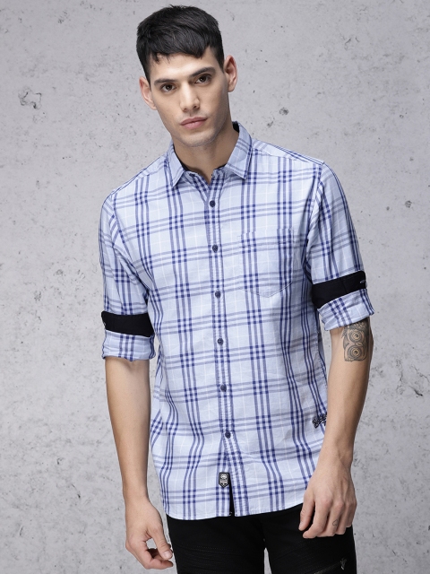 

Ecko Unltd Men Blue Slim Fit Checked Casual Shirt