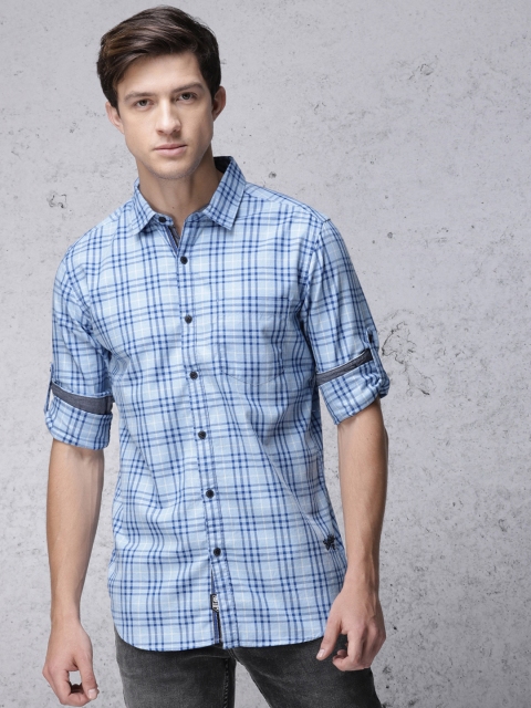 

Ecko Unltd Men Blue Slim Fit Checked Casual Shirt