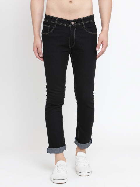 

JAINISH Men Black Slim Fit Low-Rise Clean Look Stretchable Jeans