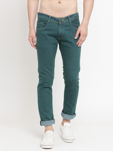 

JAINISH Men Teal Green Slim Fit Low-Rise Clean Look Stretchable Jeans
