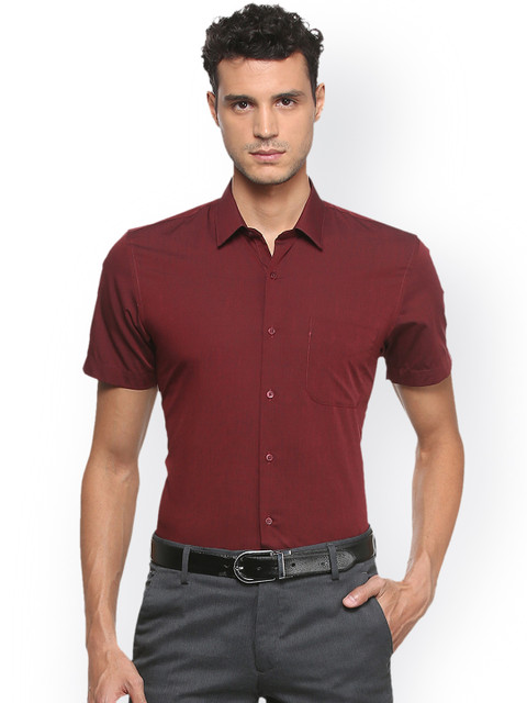 

Peter England Men Maroon Slim Fit Solid Formal Shirt