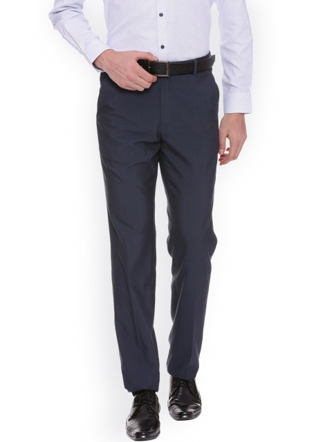 

Peter England Men Navy Blue Slim Fit Solid Formal Trousers