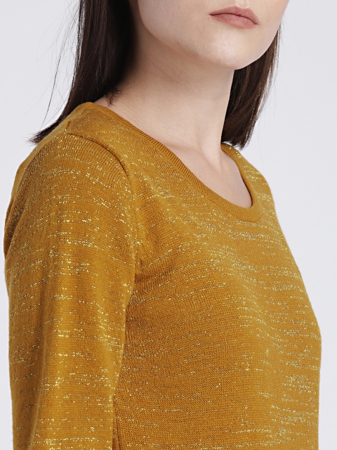 

Chemistry Women Mustard Solid Lurex Sweater
