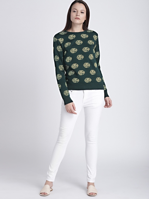 

Chemistry Women Teal Self Design Pullover