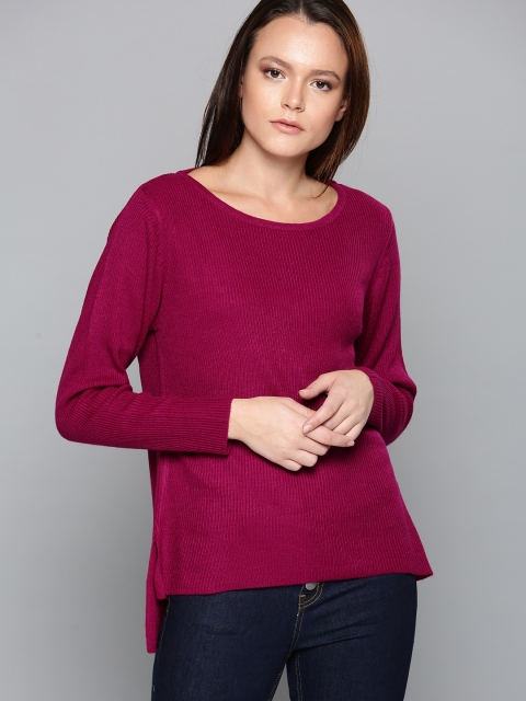 

Chemistry Women Magenta High-Low Hem Sweater
