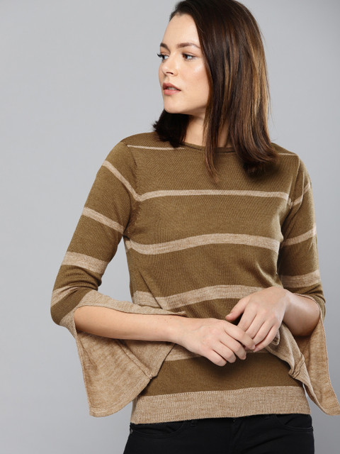 

Chemistry Women Brown Striped Pullover