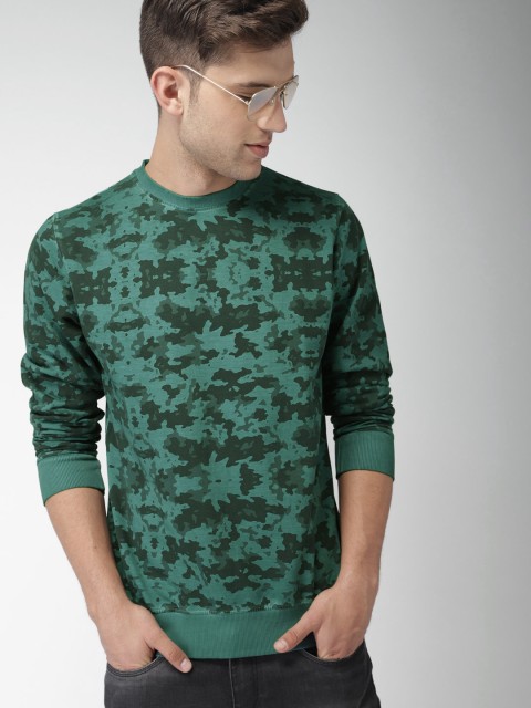 

Mast & Harbour Men Teal Green Printed Sweatshirt