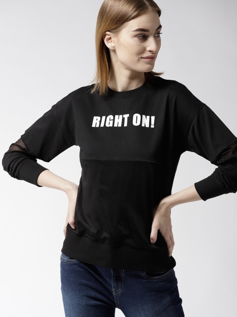 

Mast & Harbour Women Black Printed Sweatshirt