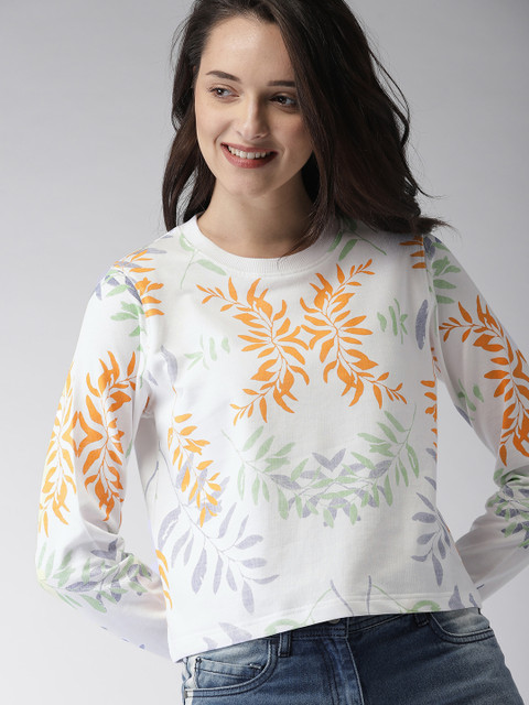 

Mast & Harbour Women White Printed Sweatshirt