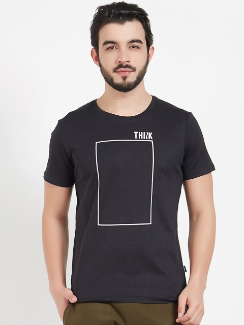 

FRITZBERG Men Black Printed Round Neck T-shirt