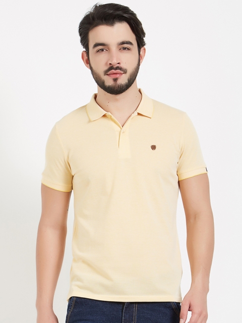 

FRITZBERG Men Yellow Solid Polo Collar T-shirt