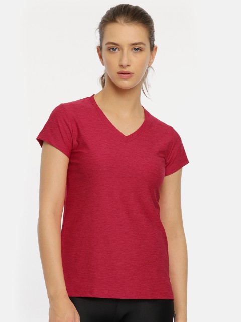 

Kanvin Women Red Solid V-Neck T-shirt