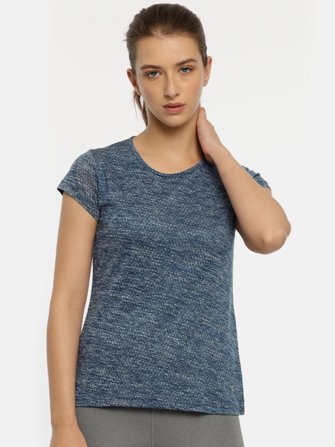 

Kanvin Women Navy Blue Self Design Round Neck T-shirt