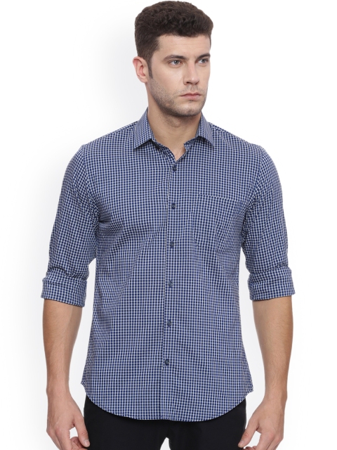 

Peter England Men Blue Slim Fit Checked Casual Shirt