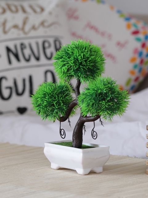 

FOLIYAJ White & Green Artificial Plant With Pot