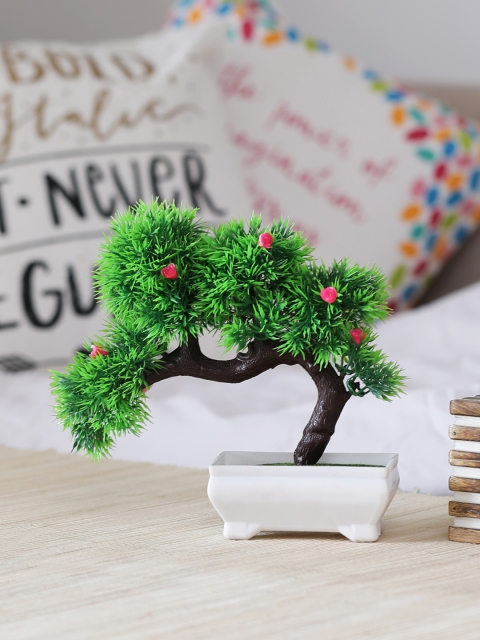 

FOLIYAJ White, Brown & Green Artificial Plant With Pot