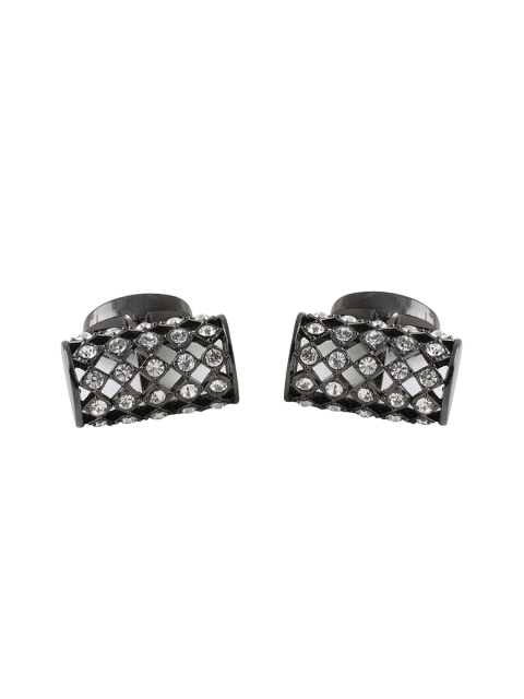 

Tossido Men Grey Cylindrical Embellished Cufflinks