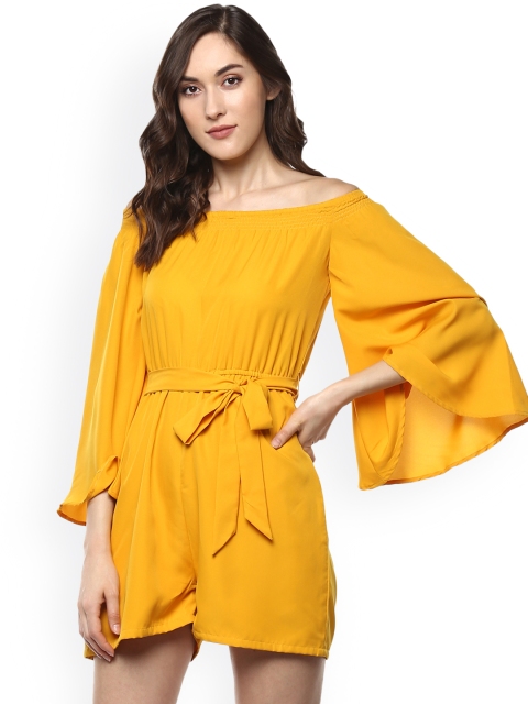 

MABISH by Sonal Jain Mustard Solid Playsuit