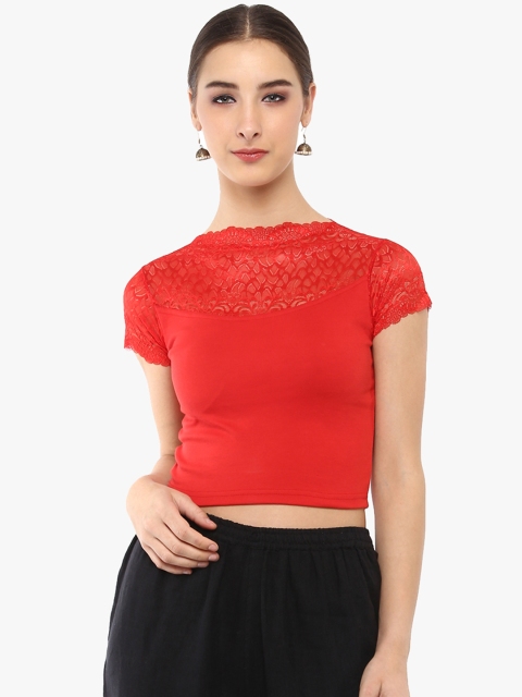 

SALWAR STUDIO Red Solid Party Saree Blouse