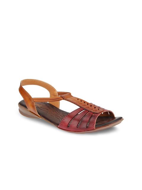 

Catwalk Women Tan Brown & Maroon Leather Flats