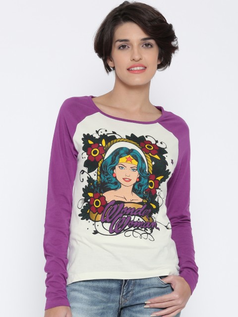 

ONLY Women Off-White Printed T-shirt