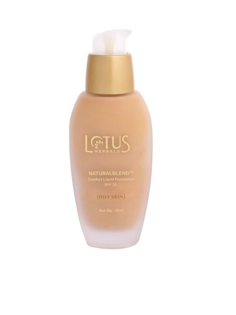 

Lotus Herbals Sustainable Make-Up Natural Blend Comfort Liquid Foundation with SPF 20 - Buff 320 30ml, Skin