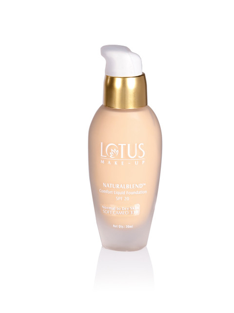 

Lotus Herbals Sustainable Natural Blend Comfort SPF 20 Liquid Foundation - Soft Cameo 330 30 ml, Beige