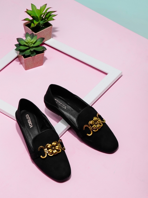

CORSICA Women Black Solid Suede Ballerinas
