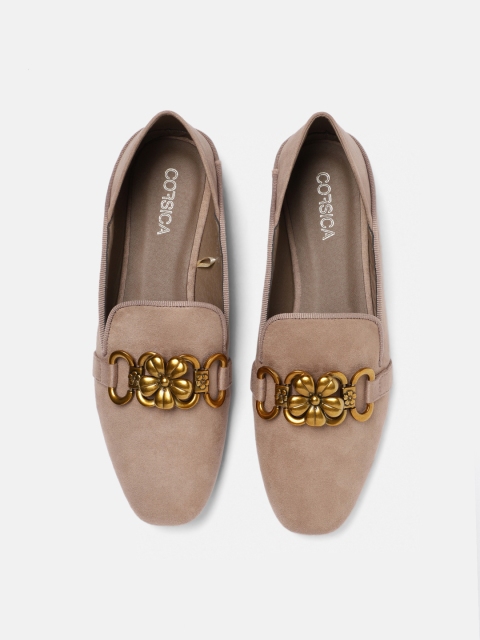 

CORSICA Women Brown Solid Suede Ballerinas