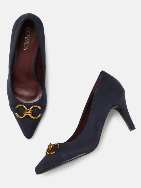 

CORSICA Women Navy Blue Solid Pumps