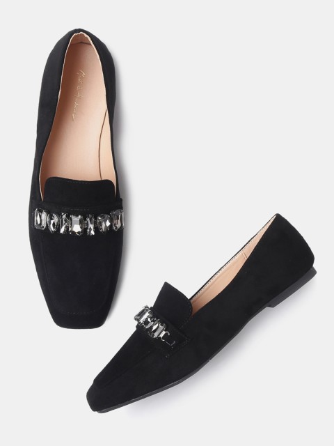 

Mast & Harbour Women Black Solid Suede Ballerinas