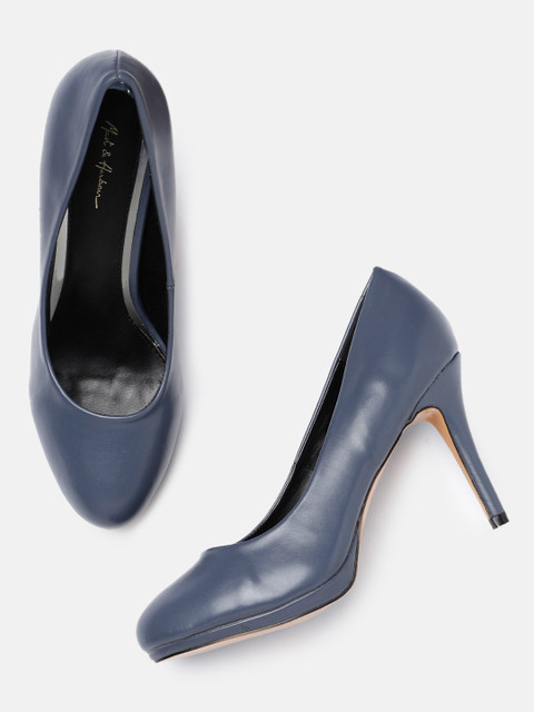 

Mast & Harbour Women Navy Blue Solid Pumps