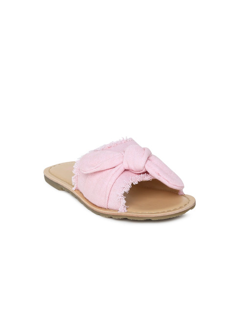 

Aria Nica Girls Pink Solid Open Toe Flats