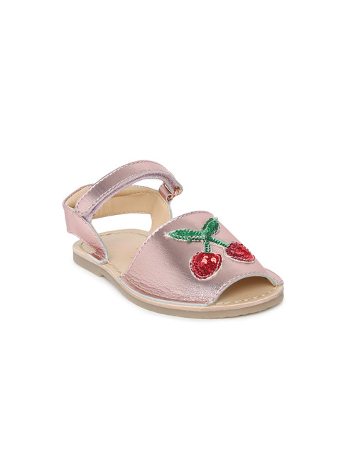 

Aria Nica Girls Pink Open Toe Flats