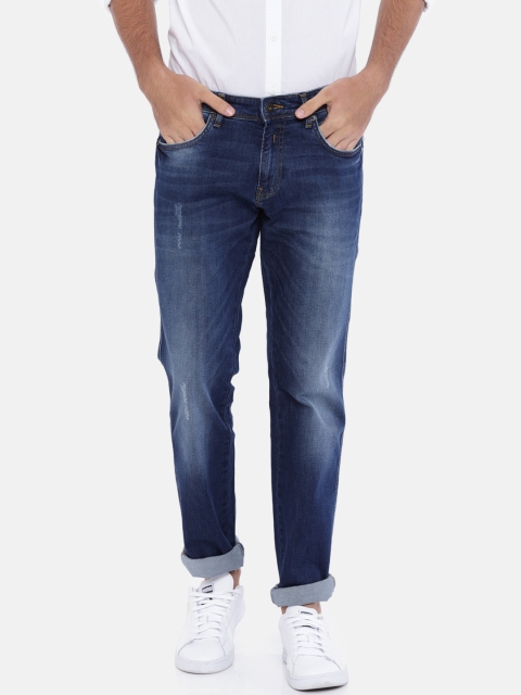 

Indian Terrain Men Blue Slim Fit Low-Rise Mildly Distressed Stretchable Jeans