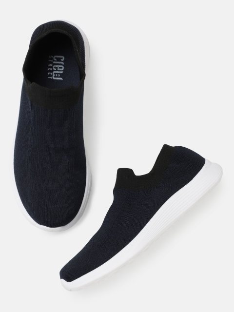 

Crew STREET Men Navy Blue Slip-On Sneakers