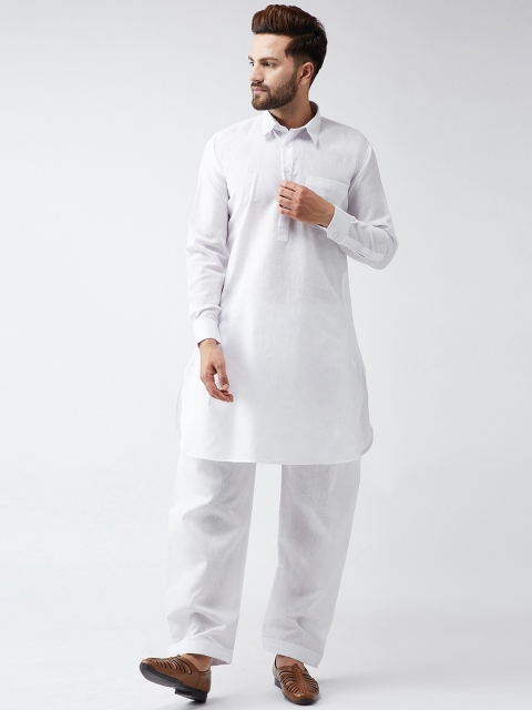 

SOJANYA Men White Solid Kurta with Salwar