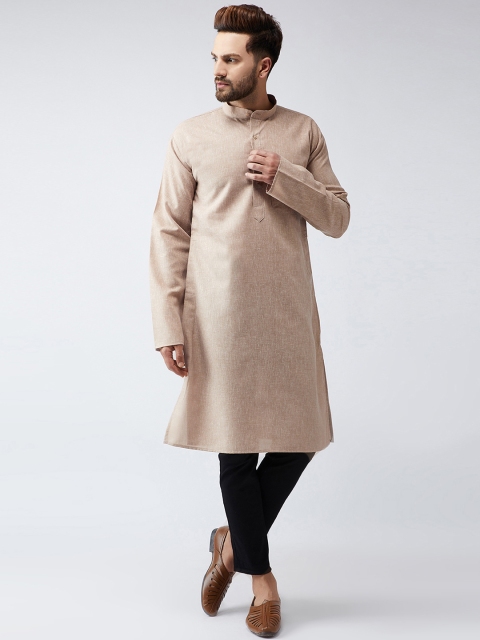 

SOJANYA Men Brown Woven Design Straight Kurta