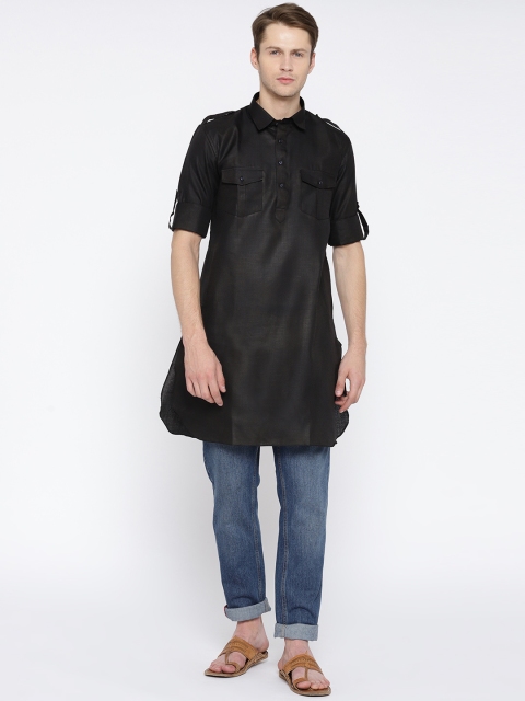 

Gatha Men Black Solid Pathani Kurta