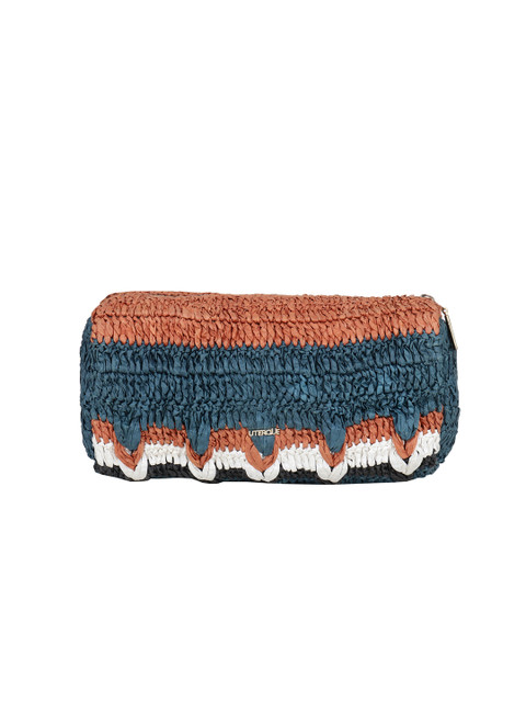 

Diwaah Women Teal Blue & Brown Woven-Design Handheld Bag