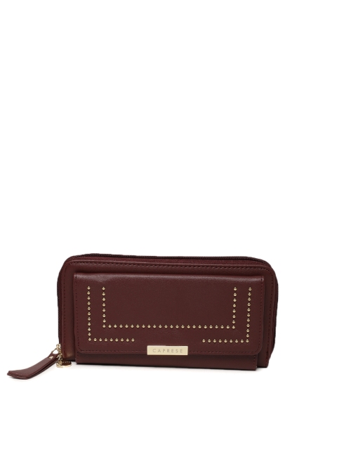 

Caprese Women Maroon Solid Zip Around Wallet