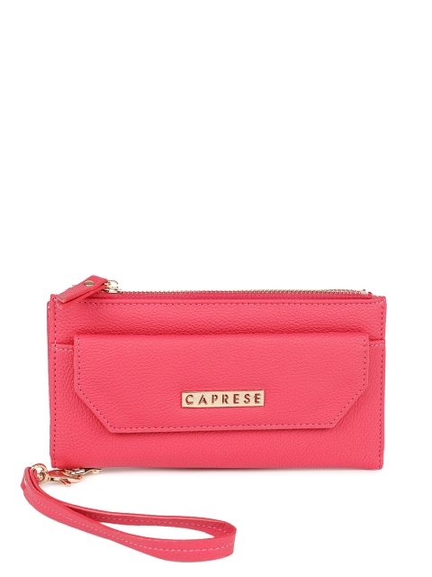 

Caprese Women Pink Textured Leather Two Fold Wallet