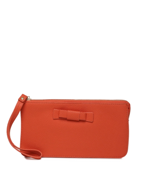 

Caprese Women Orange Textured Leather Zip Around Wallet