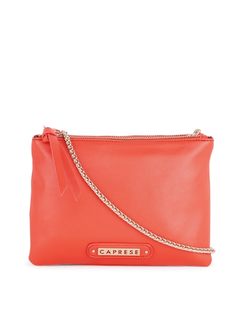 

Caprese Orange Solid Sling Bag